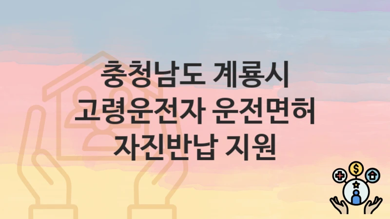 충청남도 계룡시
고령운전자 운전면허 자진반납 지원