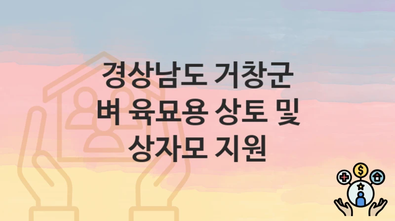 경상남도 거창군
벼 육묘용 상토 및 상자모 지원