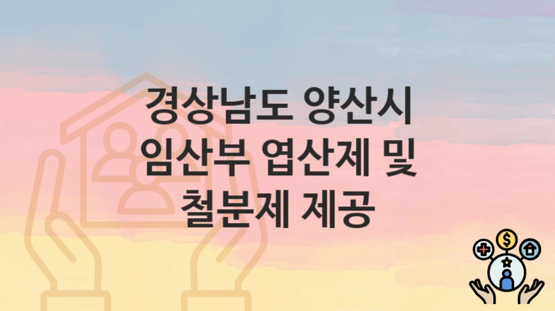 경상남도 양산시
임산부 엽산제 및 철분제 제공