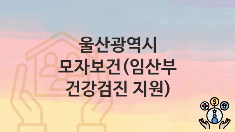 울산광역시
모자보건(임산부 건강검진 지원)