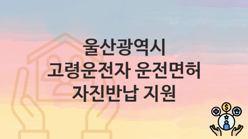 울산광역시
고령운전자 운전면허 자진반납 지원