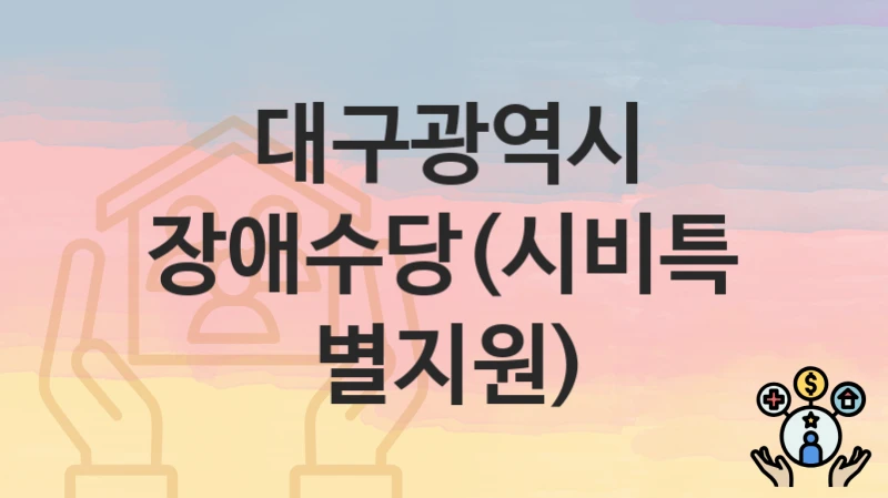 대구광역시
장애수당(시비특별지원)