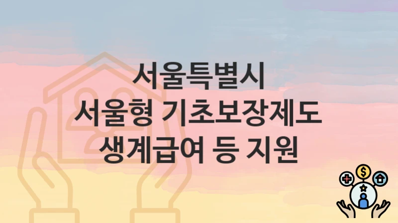 서울특별시
서울형 기초보장제도 생계급여 등 지원