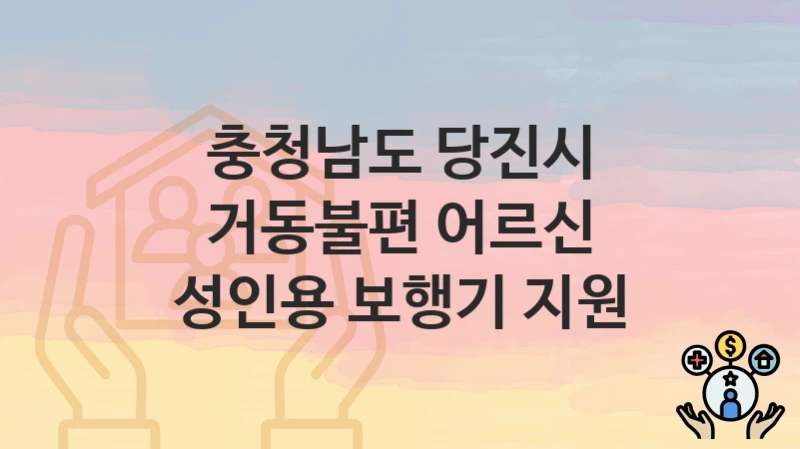 충청남도 당진시
거동불편 어르신 성인용 보행기 지원