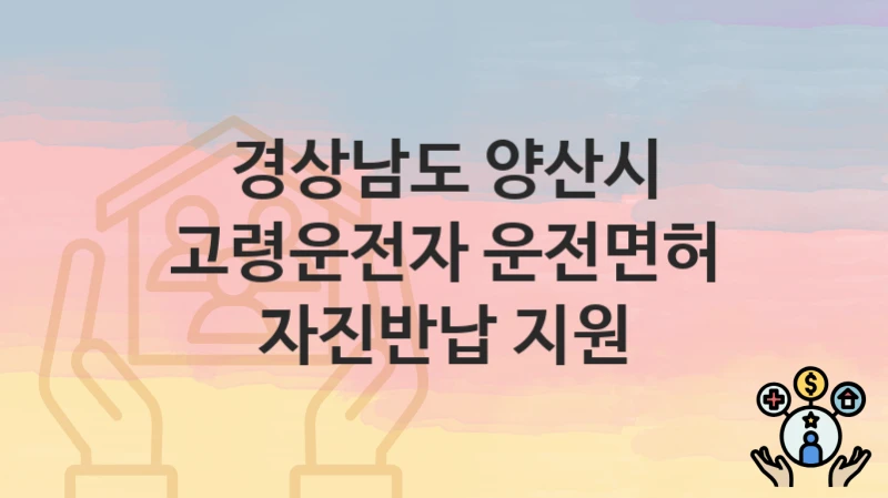 경상남도 양산시
고령운전자 운전면허 자진반납 지원