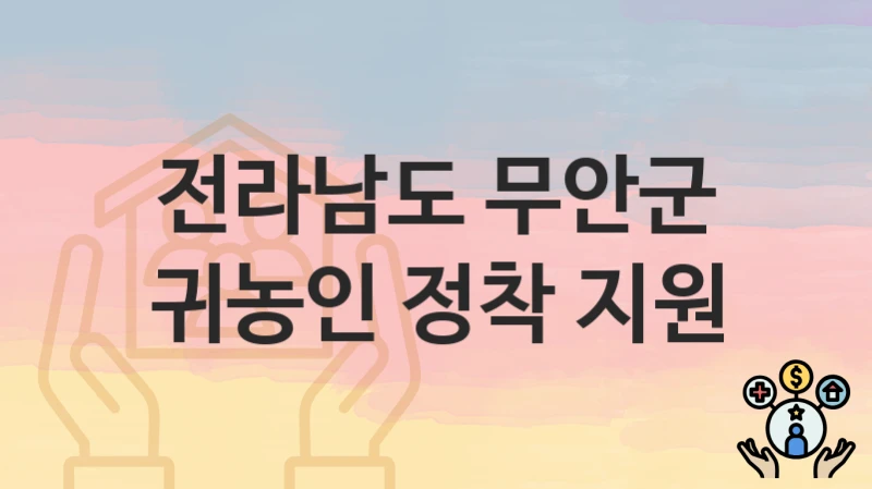 전라남도 무안군, 귀농인 정착 지원 지원 정책, 신청 방법과 자격조건