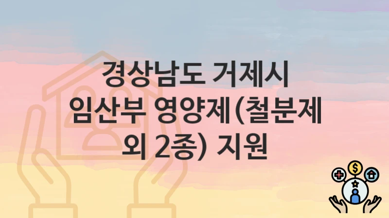 경상남도 거제시
임산부 영양제(철분제 외 2종) 지원