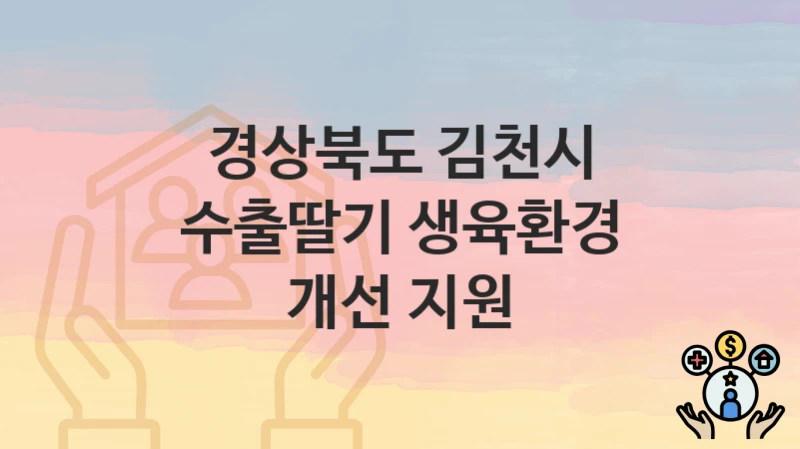 경상북도 김천시
수출딸기 생육환경 개선 지원
