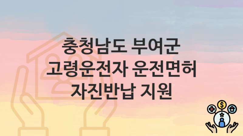 충청남도 부여군
고령운전자 운전면허 자진반납 지원