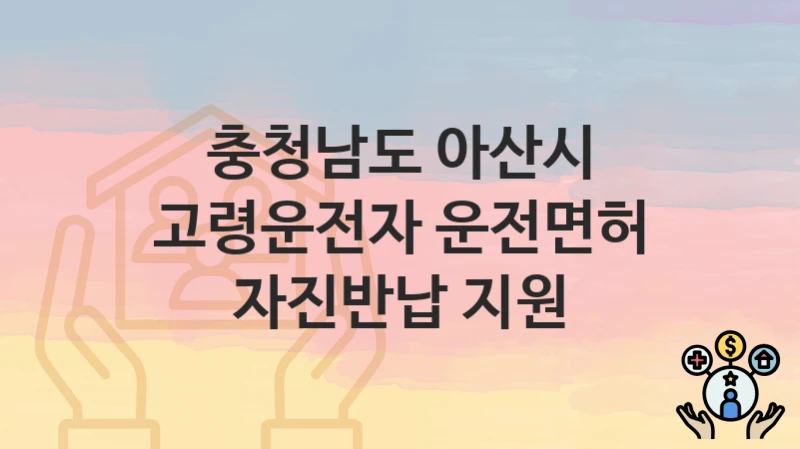 충청남도 아산시
고령운전자 운전면허 자진반납 지원