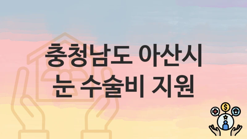 충청남도 아산시
눈 수술비 지원