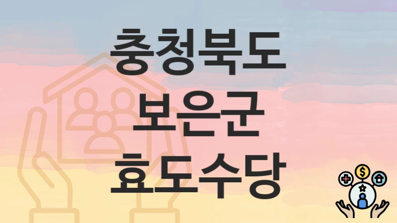 “효도수당” 충청북도 보은군 지원혜택 일정과 신청방법