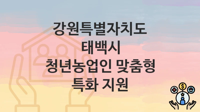 강원특별자치도 태백시, 청년농업인 맞춤형 특화 지원 지원 정책안내, 신청 자격조건과 구비서류
