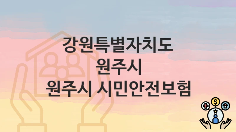 강원특별자치도 원주시
원주시 시민안전보험